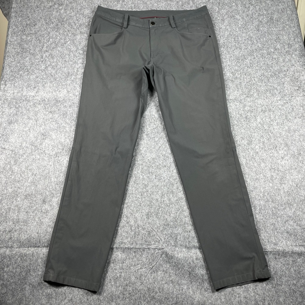 Lululemon ABC‎ Pants Mens 38 (Fits 36x32) Gray Classic Five Pocket Stretch